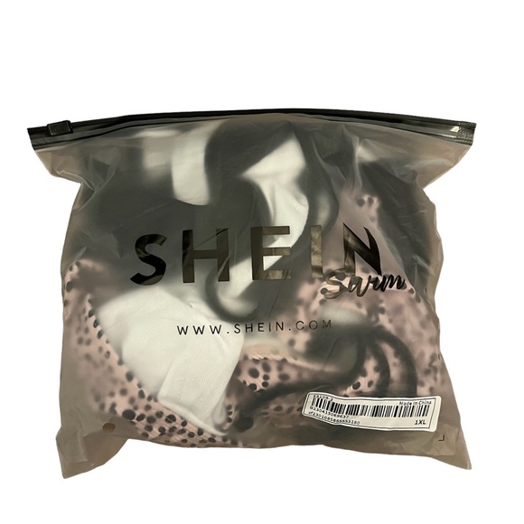 Brand New Shein Plus Dalmatian Print Cut Out Drawstring Side One Piece Suit - Picture 6 of 9